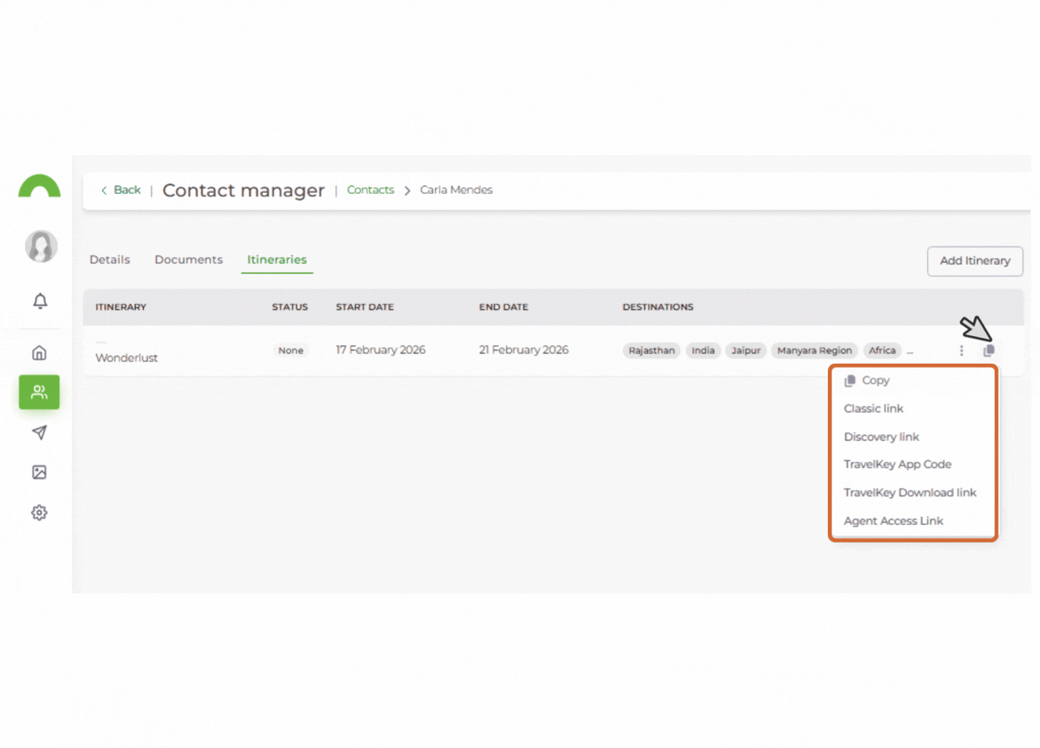 Linking a contact 8