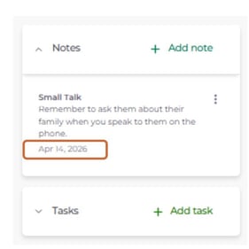 add or manage notes and tasks for a contact 5