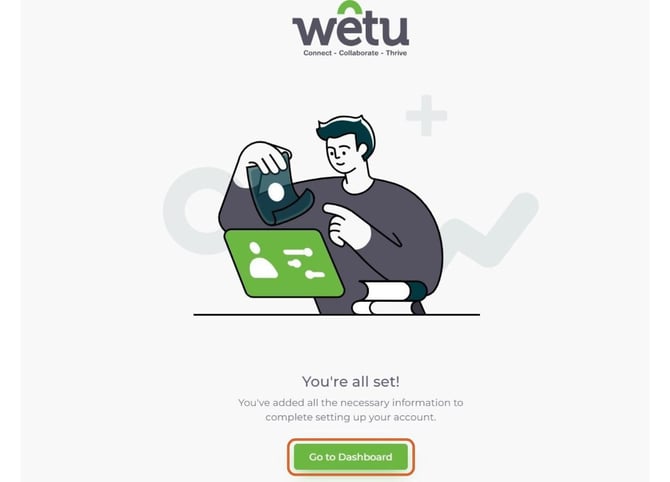  Confirmation Screen / Go to Dashboard **Location:** After "Click 'Go to Dashboard