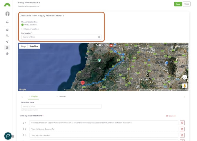 location direction from prop