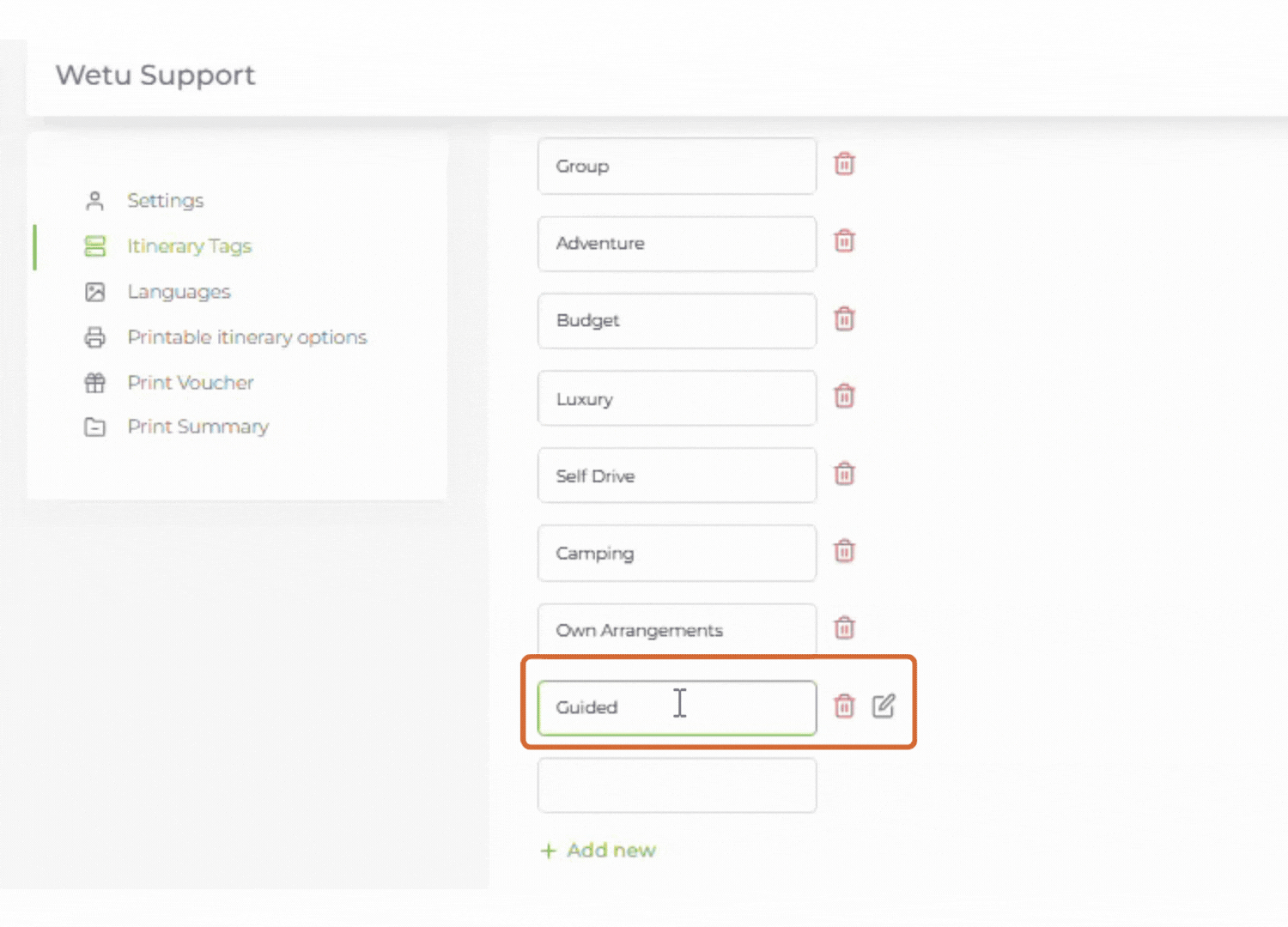 itinerary settings 5b