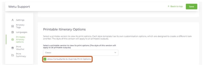 Prinatable options 5