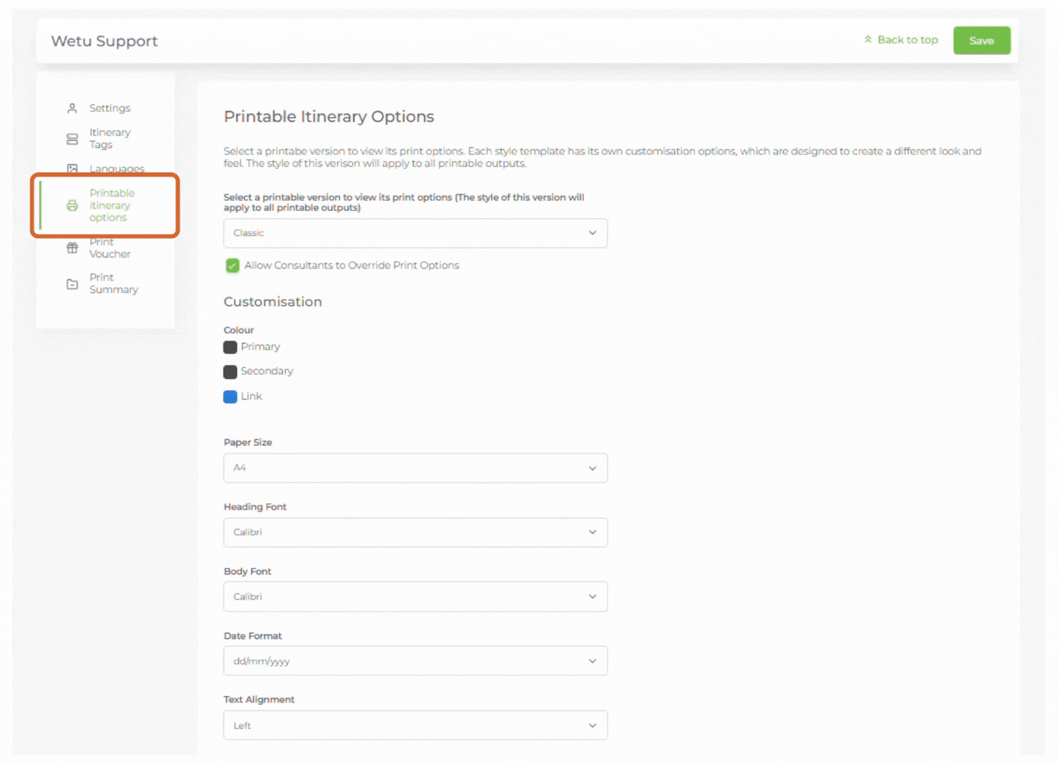 Settings 6