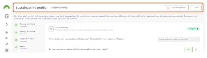 Set Up and Complete Your Sustainability Profile 11