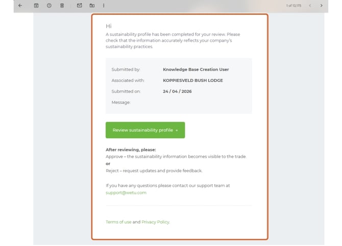 Set Up and Complete Your Sustainability Profile 12