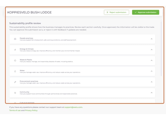 Set Up and Complete Your Sustainability Profile 13