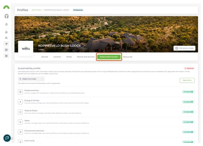 Set Up and Complete Your Sustainability Profile 2