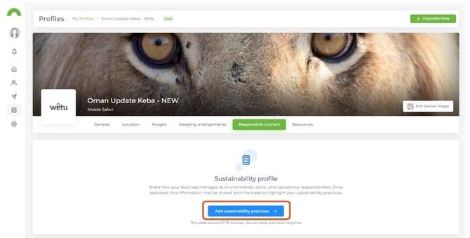 Set Up and Complete Your Sustainability Profile 3