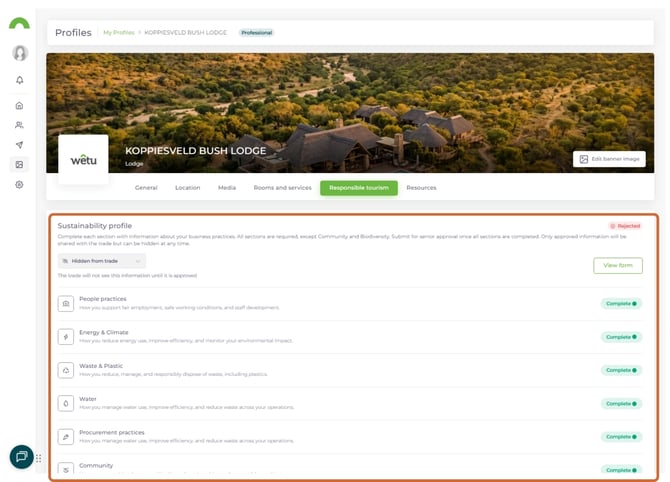 Set Up and Complete Your Sustainability Profile 4