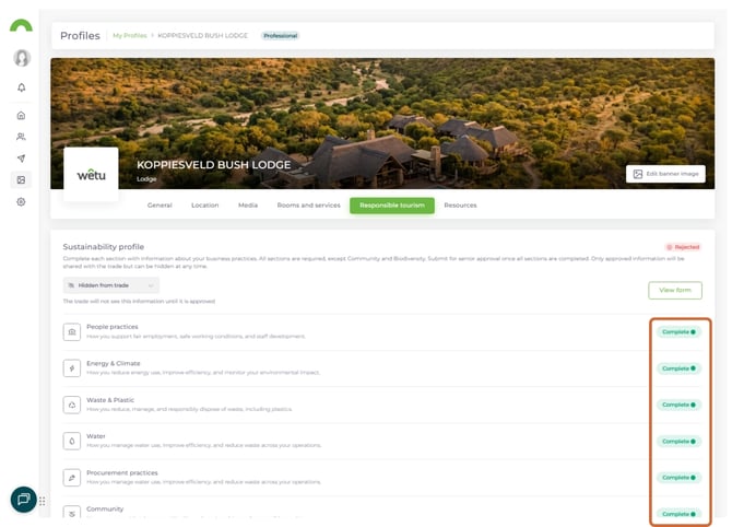 Set Up and Complete Your Sustainability Profile 6