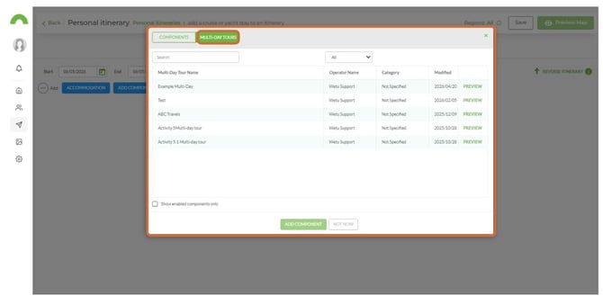 Adding Multiday components 4