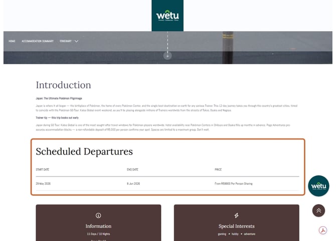 Schedualed departures 8