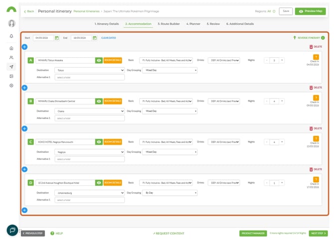 Accommodation availability 2