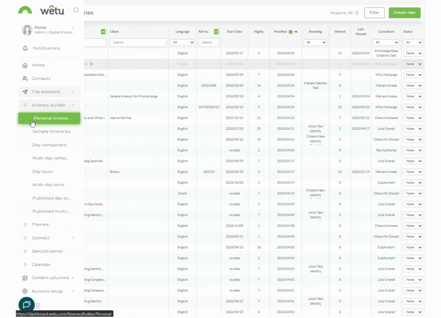 disable or archive an itinerary 2