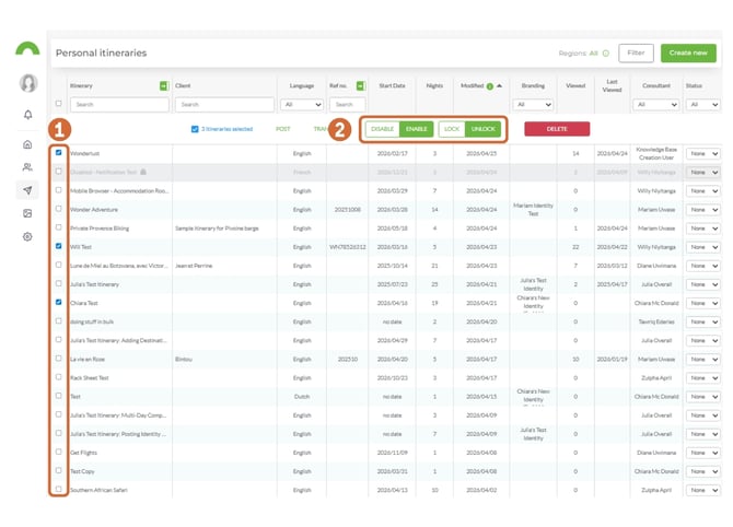 disable or archive an itinerary 4
