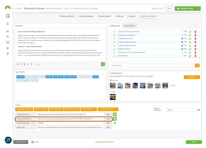 share and manage my itinerary links 4