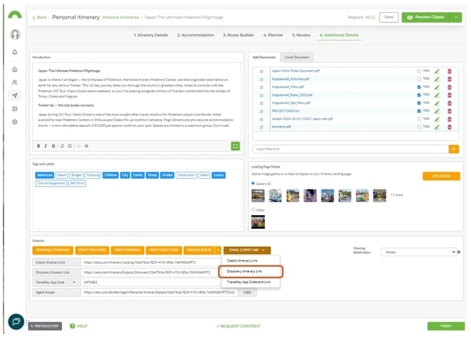share and manage my itinerary links 6