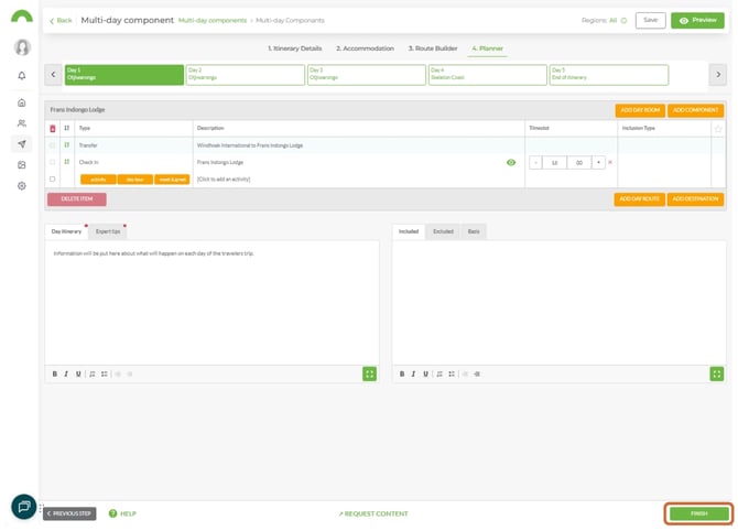 Multi-Day Componant 7