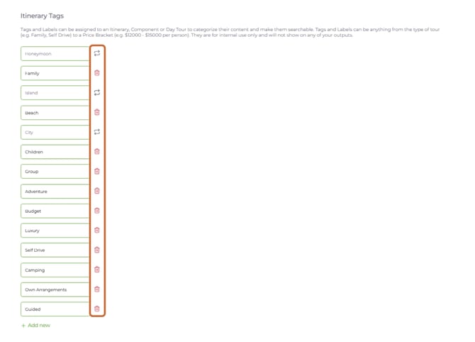 itinerary tags and labels 4